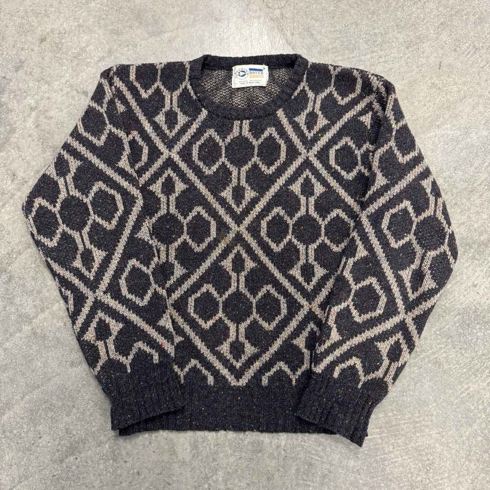 Vintage Wool Arrow Dover Sweater Patterned Acrylic Medium Preppy Fall Pullover M